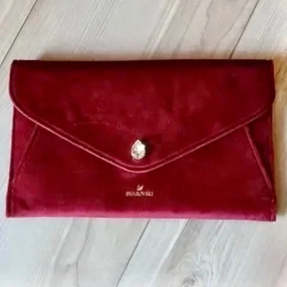 Swarovski Bags Swarovski Genuine Crystal And Velvet Clutch New